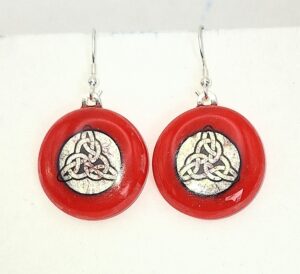 Drop glass earrings.