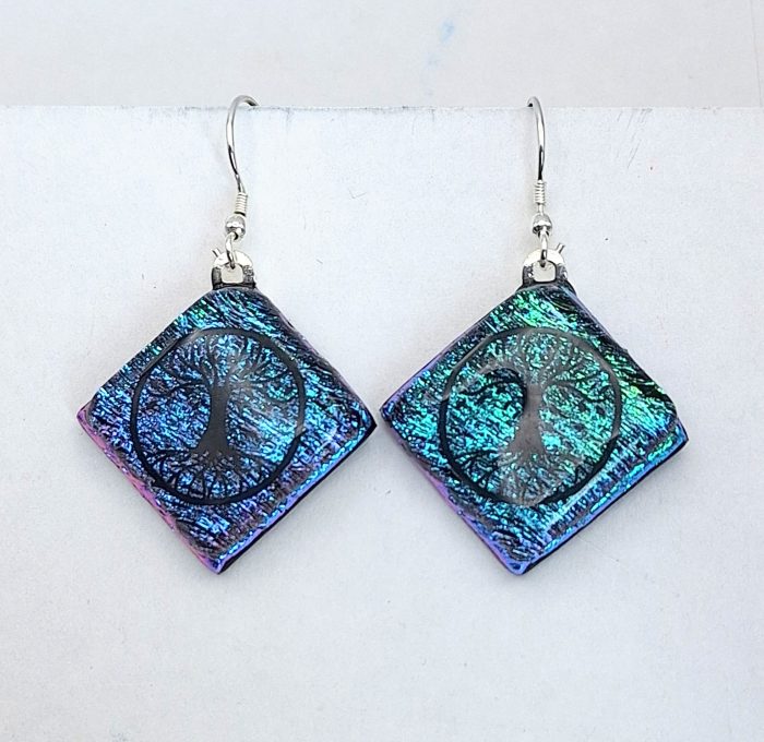 Drop glass earrings