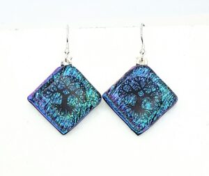 Drop glass earrings