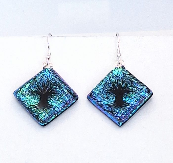 Drop glass earrings