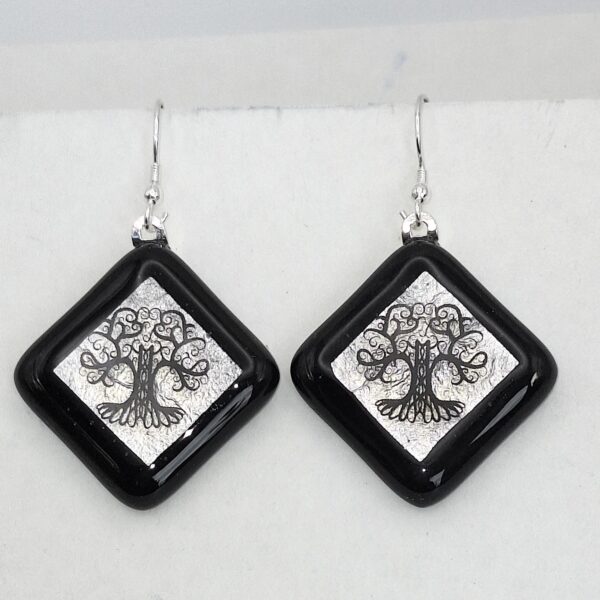 Drop glass earrings.