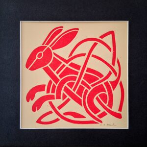 Celtic Rabbit in Red & Pink