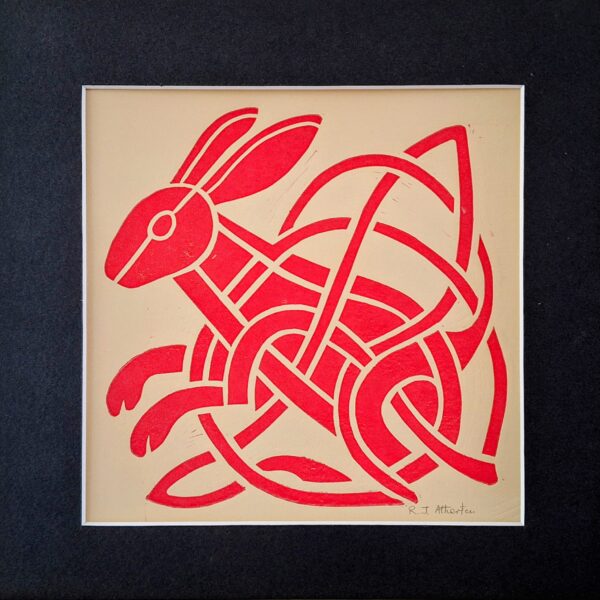 Celtic Rabbit in Red & Pink